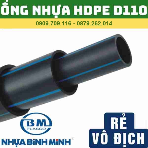ỐNG HDPE 110 BÌNH MINH _ ỐNG ĐEN CẤP NƯỚC