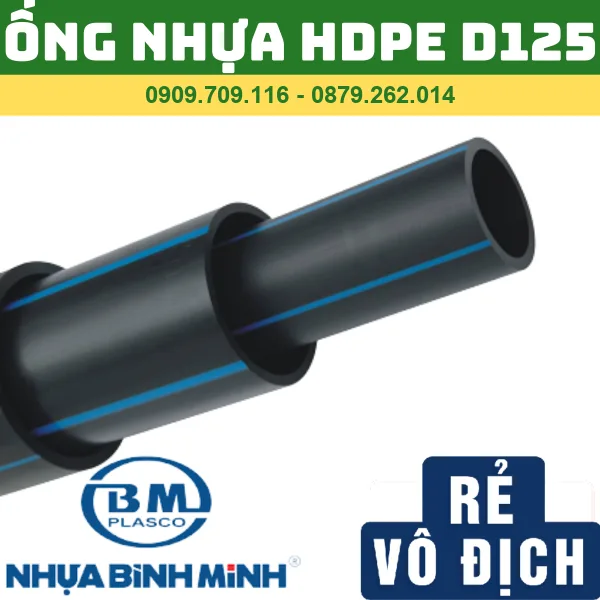 ỐNG HDPE 125 BÌNH MINH _ ỐNG ĐEN CẤP NƯỚC