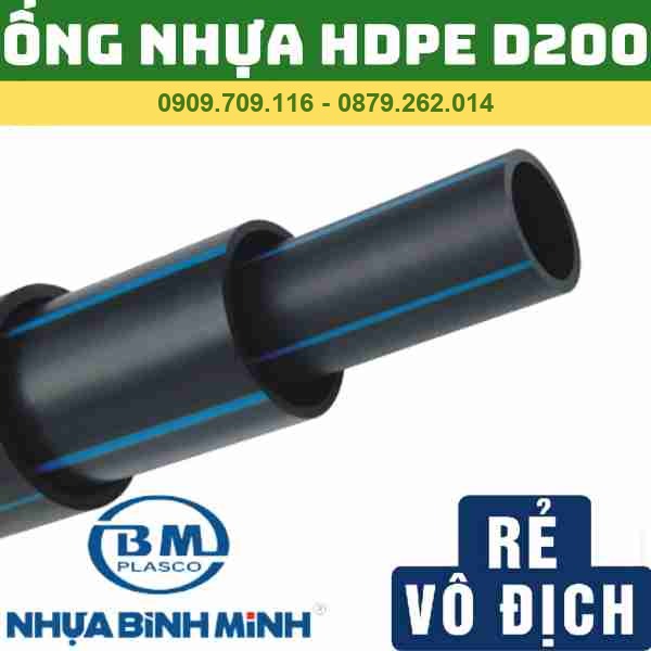 ỐNG HDPE 200 BÌNH MINH _ ỐNG ĐEN CẤP NƯỚC