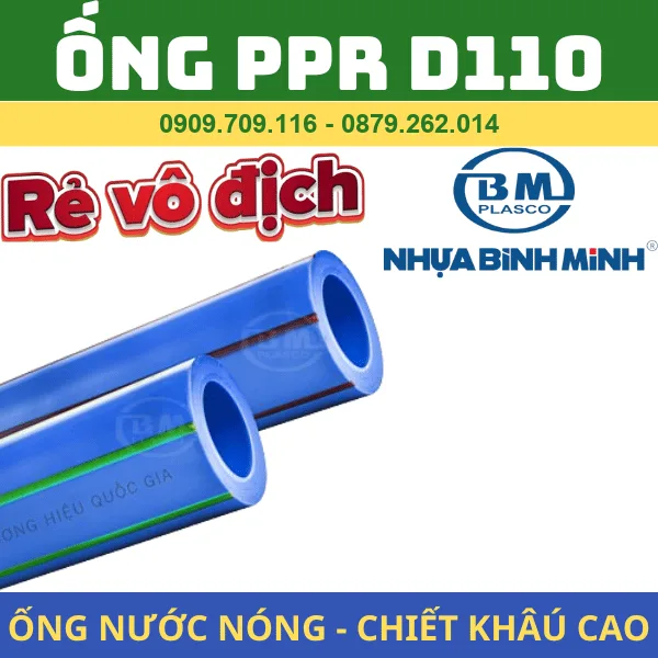 Ống PPR D110 l Nhựa Bình Minh l Giải Pháp Cho Hệ Thống Nước Nóng Lạnh