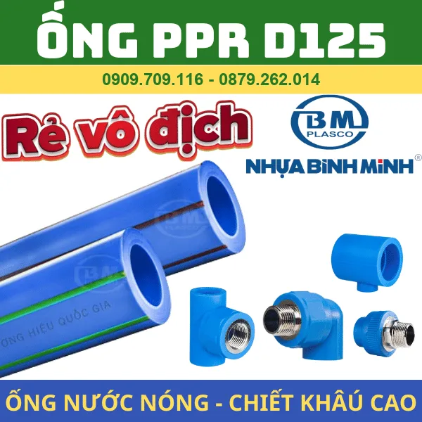 Ống PPR D125 l Nhựa Bình Minh l Giải Pháp Cho Hệ Thống Nước Nóng Lạnh