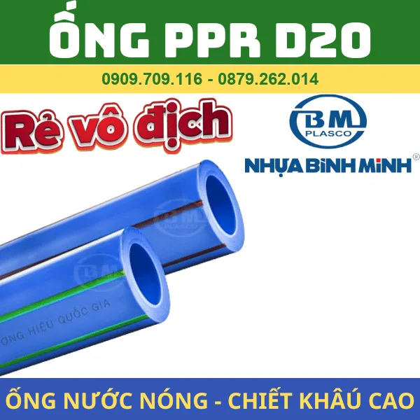 Ống PPR D20 l Nhựa Bình Minh l Giải Pháp Cho Hệ Thống Nước Nóng Lạnh