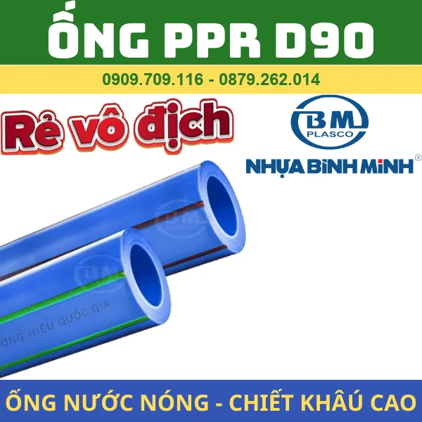 Ống PPR D90 l Nhựa Bình Minh l Giải Pháp Cho Hệ Thống Nước Nóng Lạnh