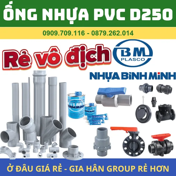 ỐNG PVC 250 l NHỰA BÌNH MINH l GIÁ RẺ NHẤT