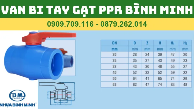 VAN BI TAY GẠT PPR BÌNH MINH VAN BI TAY GẠT PPR BÌNH MINH