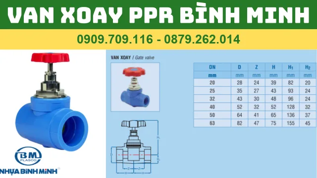 VAN XOAY PPR BÌNH MINH D20 - D63 VAN XOAY PPR BÌNH MINH D20 - D63