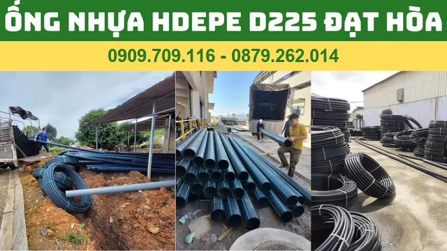 ỐNG NHỰA HDPE D225 ĐẠT HÒA - ỐNG ĐEN 225 ỐNG NHỰA HDPE D225 ĐẠT HÒA - ỐNG ĐEN 225