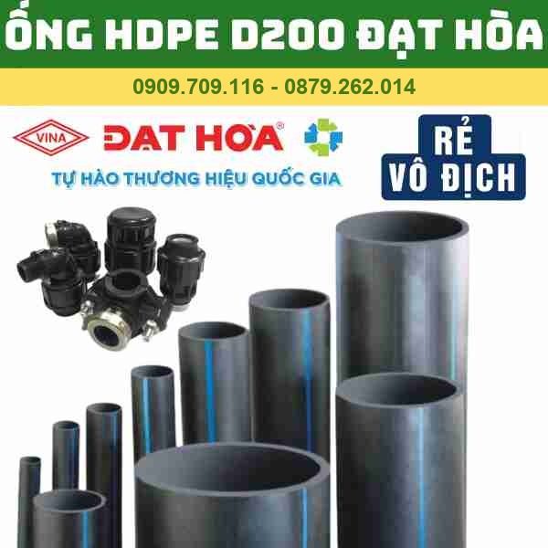 ỐNG HDPE 200 ĐẠT HÒA _ ỐNG ĐEN SỌC XANH