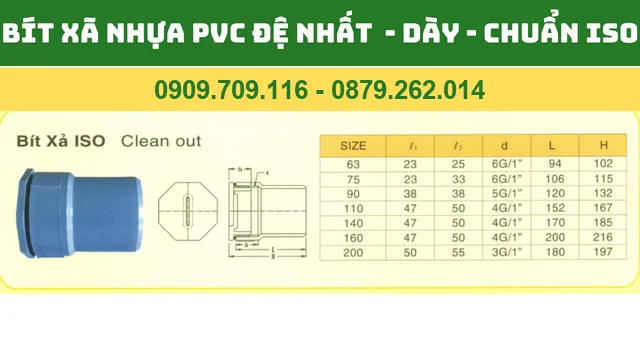 BÍT XÃ NHỰA PVC ĐỆ NHẤT DÀY - CHUẨN ISO - BÍT XÃ THÔNG TẮC PVC ĐỆ NHẤT BÍT XÃ NHỰA PVC ĐỆ NHẤT DÀY - CHUẨN ISO - BÍT XÃ THÔNG TẮC PVC ĐỆ NHẤT
