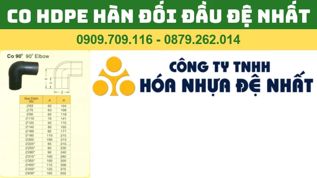 CO HDPE HÀN ĐỐI ĐẦU ĐỆ NHẤT CO HDPE HÀN ĐỐI ĐẦU ĐỆ NHẤT