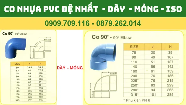 CO NHỰA PVC ĐỆ NHẤT DÀY - MỎNG - CHUẨN ISO CO NHỰA PVC ĐỆ NHẤT DÀY - MỎNG - CHUẨN ISO