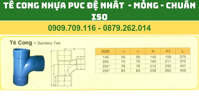 TÊ CONG NHỰA PVC ĐỆ NHẤT MỎNG - CHUẨN ISO - TÊ CONG PVC ĐỆ NHẤT TÊ CONG NHỰA PVC ĐỆ NHẤT MỎNG - CHUẨN ISO - TÊ CONG PVC ĐỆ NHẤT
