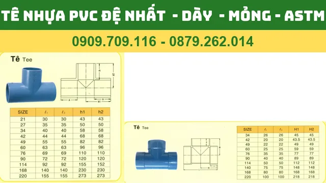 TÊ NHỰA PVC ĐỆ NHẤT DÀY - MỎNG - CHUẨN BS TÊ NHỰA PVC ĐỆ NHẤT DÀY - MỎNG - CHUẨN BS