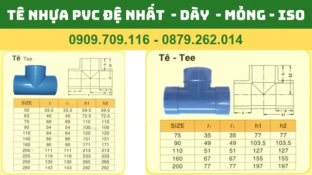 TÊ NHỰA PVC ĐỆ NHẤT DÀY - MỎNG - CHUẨN ISO TÊ NHỰA PVC ĐỆ NHẤT DÀY - MỎNG - CHUẨN ISO