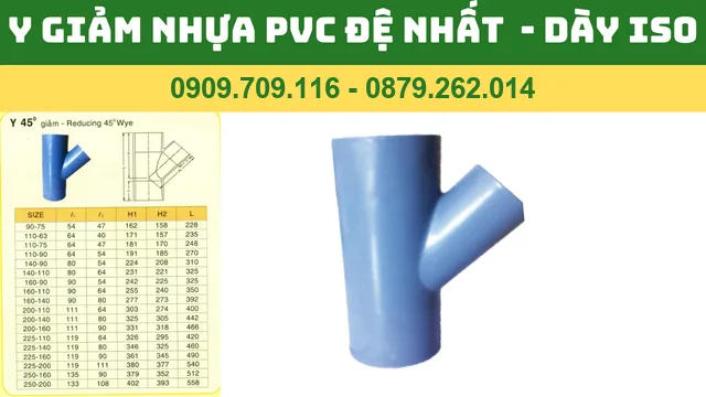 Y GIẢM NHỰA PVC ĐỆ NHẤT DÀY CHUẨN ISO Y GIẢM NHỰA PVC ĐỆ NHẤT DÀY CHUẨN ISO