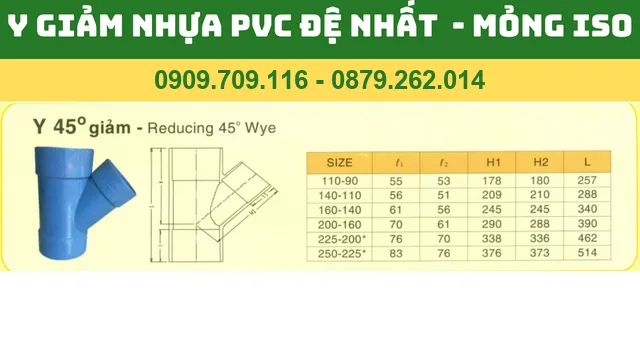 Y GIẢM NHỰA PVC ĐỆ NHẤT MỎNG CHUẨN ISO Y GIẢM NHỰA PVC ĐỆ NHẤT MỎNG CHUẨN ISO