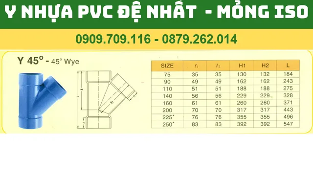 Y NHỰA PVC ĐỆ NHẤT MỎNG CHUẨN ISO Y NHỰA PVC ĐỆ NHẤT MỎNG CHUẨN ISO