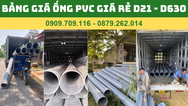 BẢNG GIÁ ỐNG PVC GIÁ RẺ D21 - D630 BẢNG GIÁ ỐNG PVC GIÁ RẺ D21 - D630