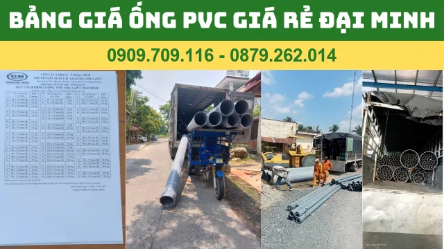 BẢNG GIÁ ỐNG PVC GIÁ RẺ ĐẠI MINH BẢNG GIÁ ỐNG PVC GIÁ RẺ ĐẠI MINH