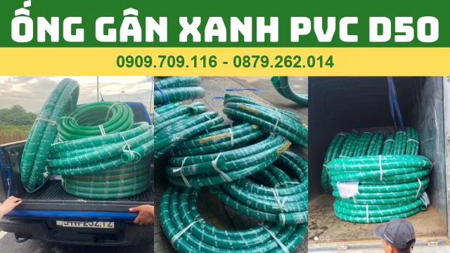 GIÁ ỐNG GÂN XANH PVC D50 GIÁ ỐNG GÂN XANH PVC D50