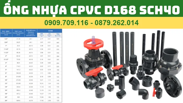 ỐNG NHỰA CPVC D168 SCH40 ỐNG NHỰA CPVC D168 SCH40
