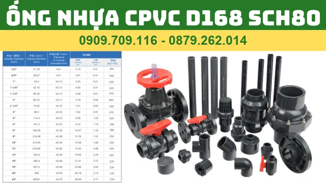 ỐNG NHỰA CPVC D168 SCH80 ỐNG NHỰA CPVC D168 SCH80