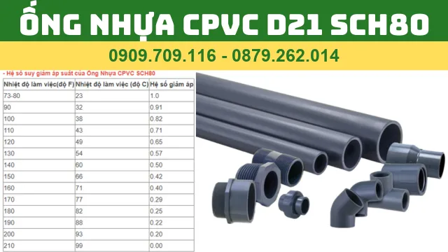 ỐNG NHỰA CPVC D21 SCH80 GIÁ TỐT ỐNG NHỰA CPVC D21 SCH80 GIÁ TỐT