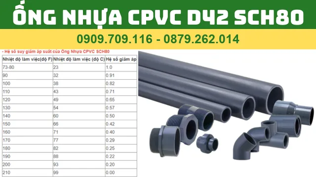 ỐNG NHỰA CPVC D42 SCH80 GIÁ TỐT ỐNG NHỰA CPVC D42 SCH80 GIÁ TỐT