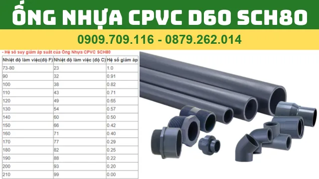ỐNG NHỰA CPVC D60 SCH80 GIÁ TỐT ỐNG NHỰA CPVC D60 SCH80 GIÁ TỐT