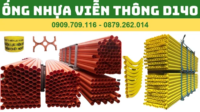 ỐNG NHỰA VIỄN THÔNG D140 - ỐNG PVC MÀU CAM D140 ỐNG NHỰA VIỄN THÔNG D140 - ỐNG PVC MÀU CAM D140