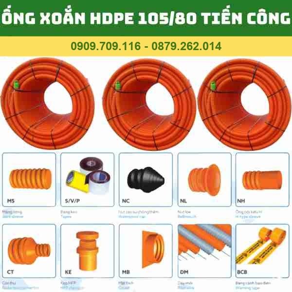 ỐNG XOẮN HDPE 105/80 TIẾN CÔNG