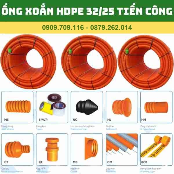ỐNG XOẮN HDPE 32/25 TIẾN CÔNG