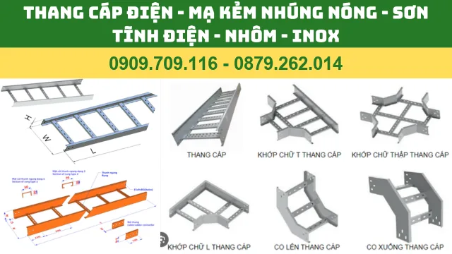 THANG CÁP ĐIỆN - MẠ KẺM NHÚNG NÓNG - SƠN TĨNH ĐIỆN - NHÔM - INOX THANG CÁP ĐIỆN - MẠ KẺM NHÚNG NÓNG - SƠN TĨNH ĐIỆN - NHÔM - INOX
