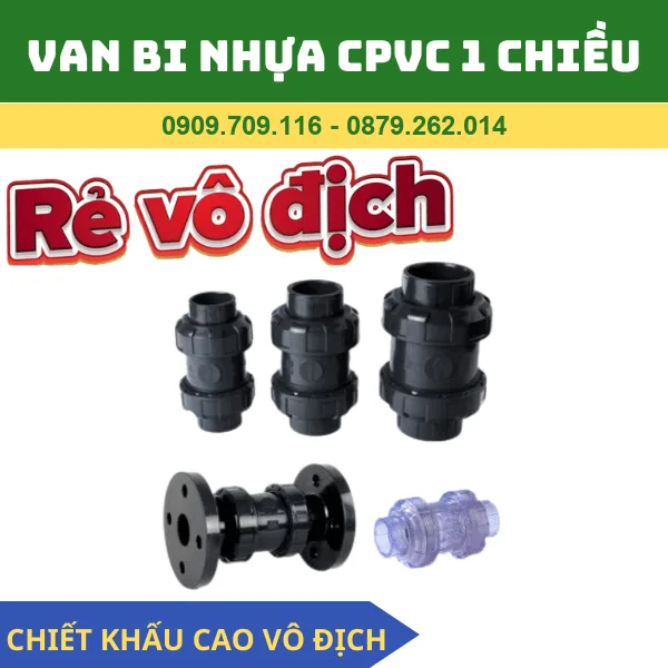 VAN BI 1 CHIỀU NHỰA CPVC