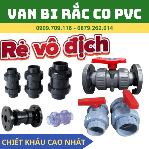 VAN BI NHỰA RẮC CO PVC