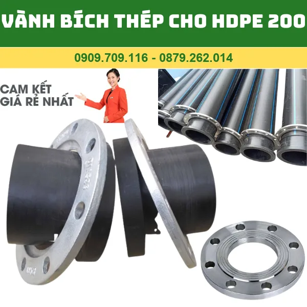VÀNH THÉP MẶT BÍCH HDPE 200