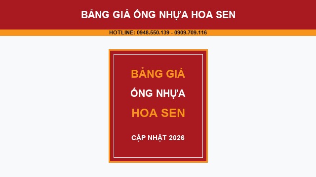 Bảng Giá Ống Nhựa Hoa Sen Mới Nhất