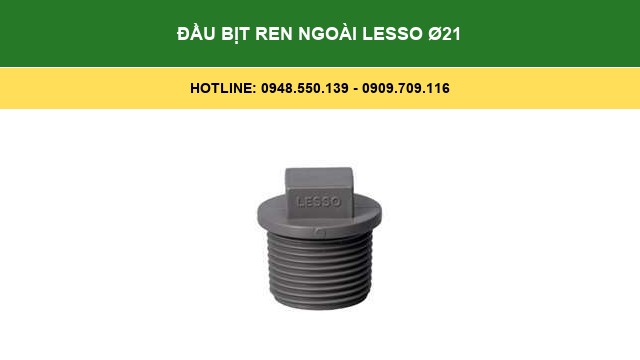 Đầu Bịt Ren Ngoài Lesso Ø21