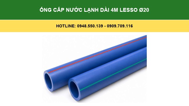 Ống Cấp Nước Lạnh Dài 4M Lesso Ø20