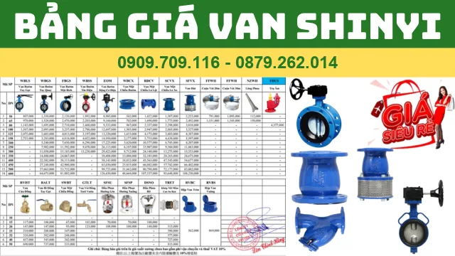 BẢNG GIÁ VAN GANG SHINYI 2024 BẢNG GIÁ VAN GANG SHINYI 2024