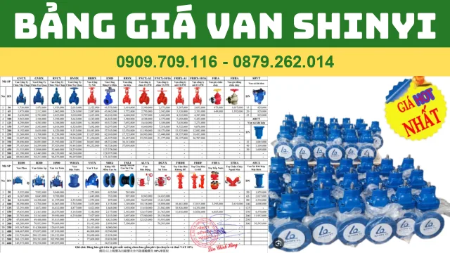BẢNG GIÁ VAN GANG SHINYI MỚI NHẤT BẢNG GIÁ VAN GANG SHINYI MỚI NHẤT