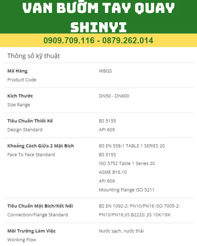 CATALOGUE VAN BƯỚM TAY QUAY SHINYI CATALOGUE VAN BƯỚM TAY QUAY SHINYI
