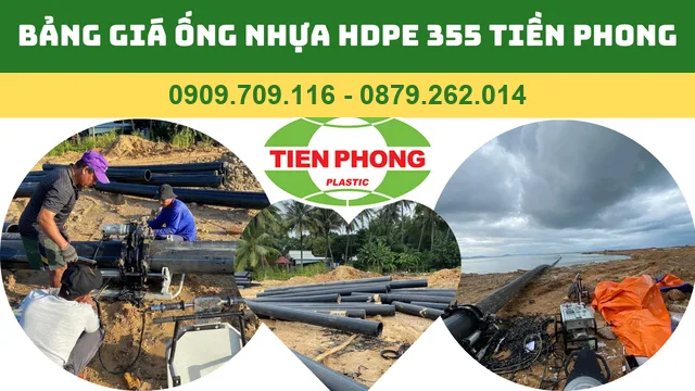 BẢNG GIÁ ỐNG NHỰA HDPE D355 TIỀN PHONG BẢNG GIÁ ỐNG NHỰA HDPE D355 TIỀN PHONG