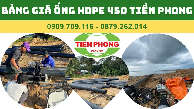 BẢNG GIÁ ỐNG NHỰA HDPE D450 TIỀN PHONG