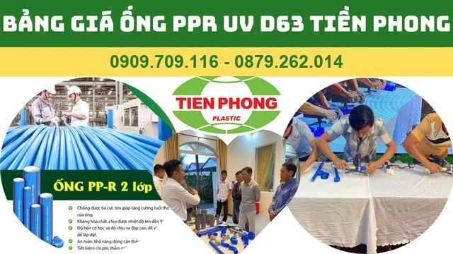 BẢNG GIÁ ỐNG NHỰA PPR UV D63 TIỀN PHONG BẢNG GIÁ ỐNG NHỰA PPR UV D63 TIỀN PHONG