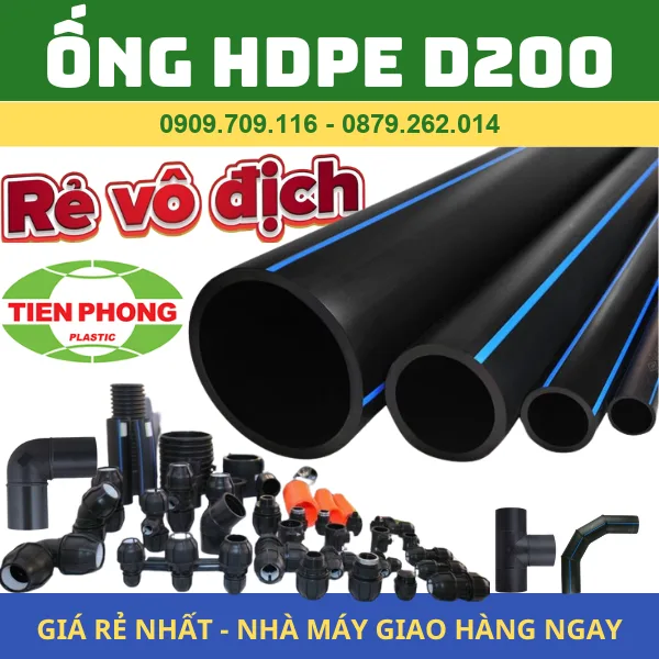 ỐNG NHỰA HDPE PHI 200 TIỀN PHONG