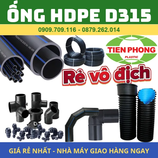 ỐNG NHỰA HDPE PHI 315 TIỀN PHONG