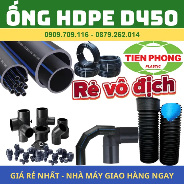 ỐNG NHỰA HDPE PHI 450 TIỀN PHONG