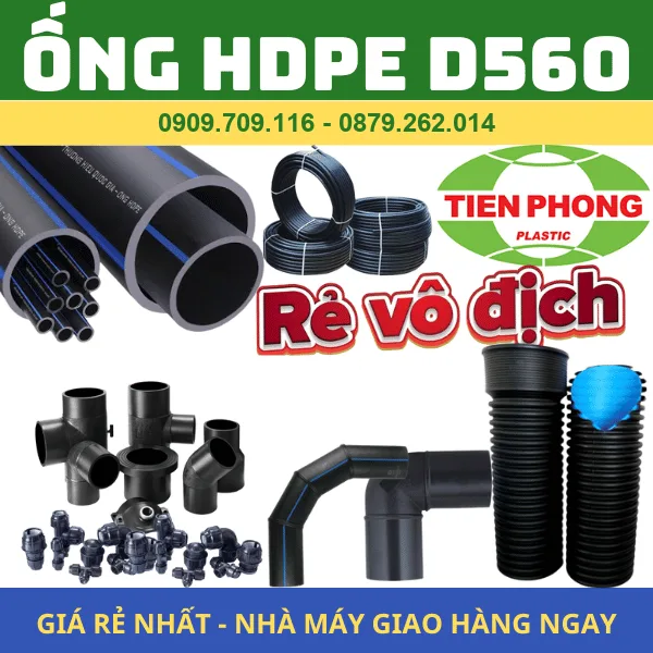 ỐNG NHỰA HDPE PHI 560 TIỀN PHONG
