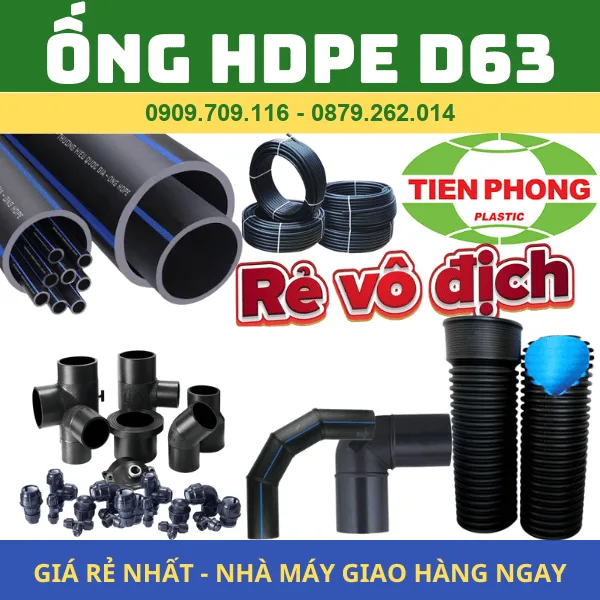 ỐNG NHỰA HDPE PHI 63 TIỀN PHONG